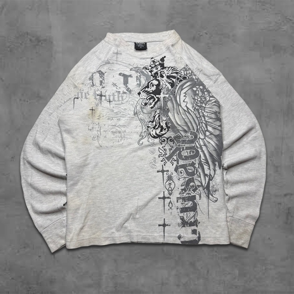 2000s Relaxed Cool USA Streetwear Grunge Vintage Thermal Shirt